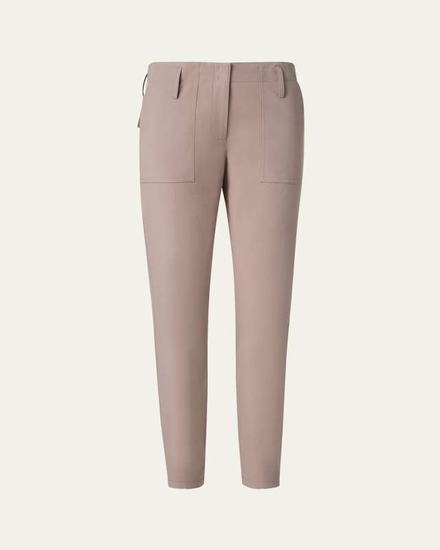 Franco Bi-Stretch Cotton Gabardine Slim-Leg Ankle Pants